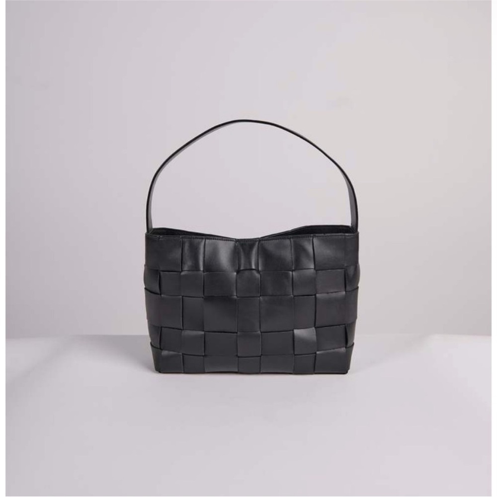 St. Agni Black Woven Mini Handbag